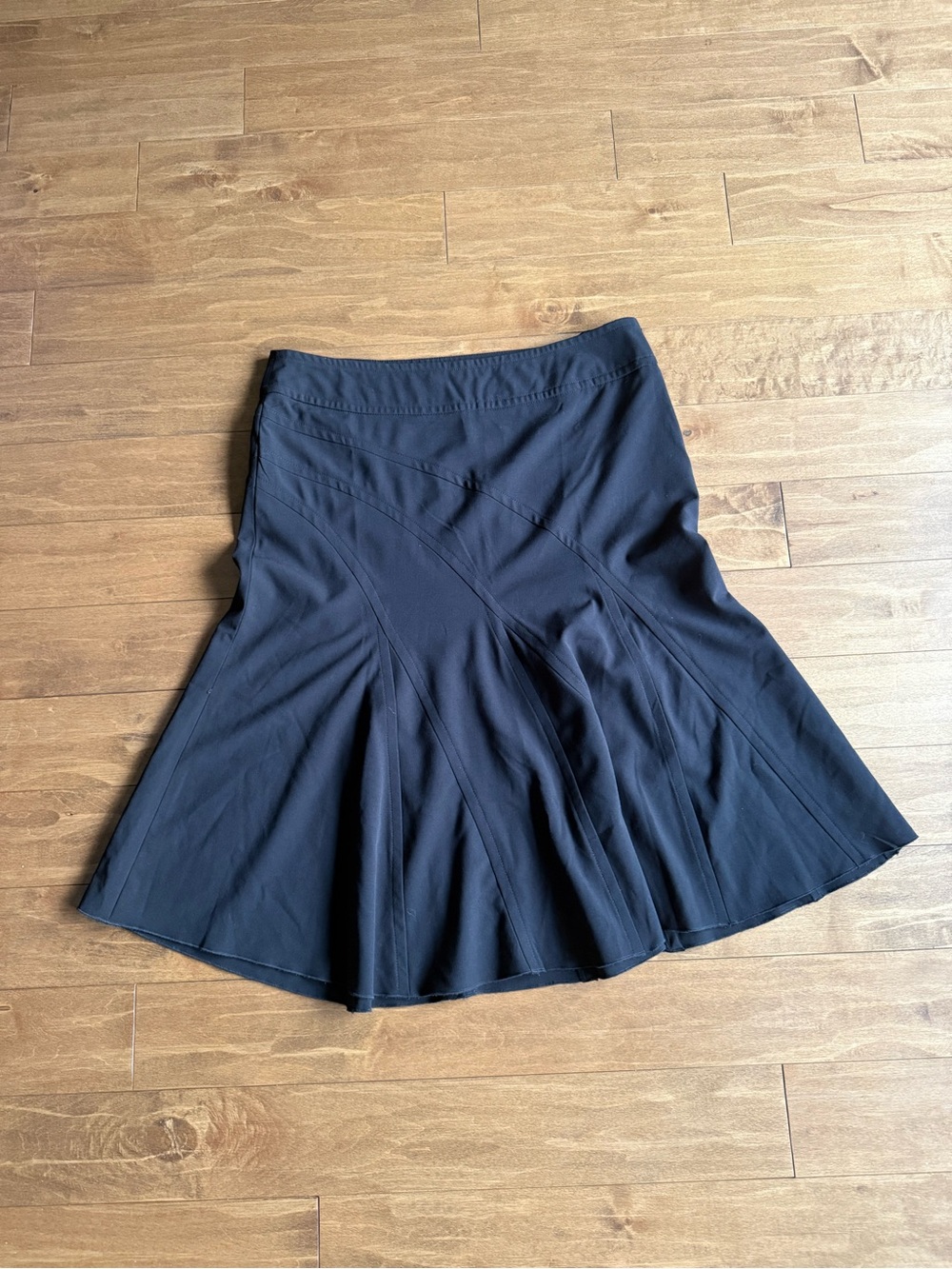 Fitted Black Skirt with Flared Panels